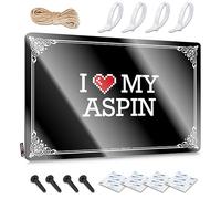 Letrero retro de estaño personalizado para decoración de pared, divertido y resistente a la decoloración I Love My Aspin para el hogar y la cocina, bonita decoración vintage para fiesta de dormitorio