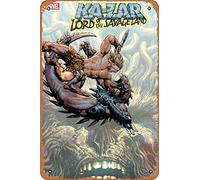 Letrero retro de KA-ZAR LORD OF THE SAVAGE LAND 3 - Cartel de metal de anime para música, cafetería, bar, restaurante, supermercado, tienda, película, regalos, 8 x 12 pulgadas