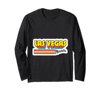 Letrero retro de Las Vegas con rayas coloridas Manga Larga