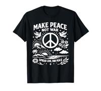 Letrero Retro de Paz con diseño de Dove Sunset Floral Unity, diseño Make Peace Not Camiseta
