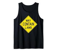 Letrero retro divertido con texto en inglés "May Contain Lamb" Camiseta sin Mangas