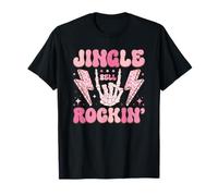 Letrero Rockin Skeleton Hand Jingle Bell Rockin Strat Camiseta