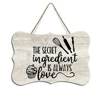 Letrero rústico de madera para colgar, el ingrediente secreto es siempre amor, placa de madera para decoración de pared del hogar, sala de estar, dormitorio, granja, oficina, 4 x 6 pulgadas