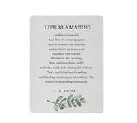 Letrero rústico de metal con el poema inspirador "La vida es maravillosa y luego terrible". Impresión artística para pared, decoración del hogar, póster, 30x40 cm (12x16 pulgadas).