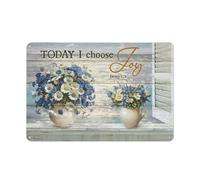 Letrero rústico de metal con forma de jarrón de margaritas, hermosa vista al mar, pintura de flores, "Hoy elijo la alegría", láminas de paisajes de Jesús, decoración para el hogar (8x12 pulgadas).