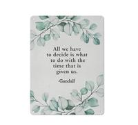 Letrero rústico de metal con mensaje motivacional: "Lo único que tenemos que decidir es qué hacer con el tiempo". Impresión inspiradora para decorar las paredes del hogar, la cocina, el baño o la s