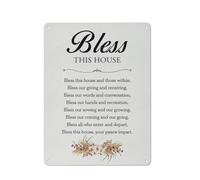 Letrero rústico de metal con poema de bendición para el hogar. Decoración para pared. Bendice esta casa y a quienes la habitan. Bendice nuestro dar y recibir. Póster de 30x40 cm (12x16 pulgadas).