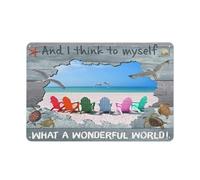 Letrero rústico de metal con s. Pienso para mí mismo: ¡Qué mundo tan maravilloso! Decoración de pared estilo granja. Ideal para el hogar, el jardín, la sala de estar, el dormitorio o el porc