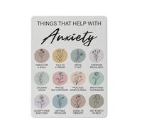 Letrero rústico de metal con temática de ansiedad y trabajo social. Impresión artística para pared. Póster con citas de psicología. Ideal para la oficina o como decoración para consejeros. 30x40 cm