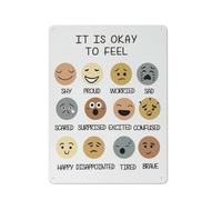 Letrero rústico de metal: "Está bien sentir". Arte de pared con frase positiva para la habitación de los niños, sala de juegos o aula. Regalo con frases motivacionales para adolescentes y niños (30