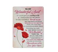 Letrero rústico de metal para pared, decoración del hogar, póster para mi maravillosa tía, pintura floral con mariposas, arte para tía, letrero con imagen, impresión para tía, regalo para decoració