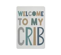 Letrero rústico de metal para pared, ideal como regalo para recién nacido. Póster decorativo para la habitación del bebé: "Bienvenido a mi cuna" (8x12 pulgadas).