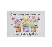 Letrero rústico de metal, póster cristiano para decoración de pared: «No te preocupes por el mañana, Dios ya está ahí». Ideal para decorar el hogar, la sala de estar, el dormitorio o la oficina. Me