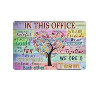Letrero rústico de metal, póster inspirador para la pared, decoración positiva para la oficina. Impresión en esta oficina: Somos un equipo. Las mejores frases motivacionales. Decoración moderna par