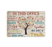 Letrero rústico de metal, póster inspirador para pared, decoración positiva para la oficina: "Somos un equipo". Las mejores frases motivacionales. Decoración moderna para la oficina (8x12 pulgadas)
