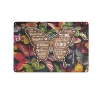 Letrero rústico de metal: Recuerda siempre que eres más valiente de lo que crees. Mariposa más fuerte. Arte de pared estilo granja para el hogar, jardín, sala de estar, dormitorio, porche. Decoraci