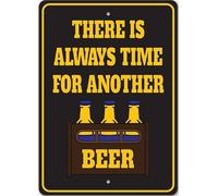 Letrero "Siempre hay tiempo para otra cerveza" para la decoración de la pared de la cueva del hombre, placa metálica.