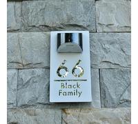 Letrero solar personalizado con luz solar cortada con láser, número de puerta, dirección, nombre, nombre de calle al aire libre, letreros LED modernos para casa, oficina, hotel (oro blanco)