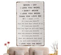 Letrero "Te Quiero Más",Cartel Decorativo Rústico de Metal con Frase Romántica | Cuadro de Pared para Decoración del Hogar, Oficina, Apartamento, Dormitorio | Decoración