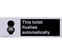 Letrero «This toilet flushes automatic» - 150 x 50 mm - L15