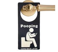 Letrero vacante ocupado - Pooping Come Back Later Occupied Door Sign, decoración de baño para el hogar, divertida puerta de caca | Diversión en el baño, placa de puerta con mango de broma para inodoro