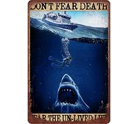 Letrero vintage con texto en inglés "Don't Fear Death Fear The Un-Lived Life" para el hogar, café, hierro, pintura para dormitorio, baño, bar, sala de estar, letrero de metal retro de 5.5 x 8 pulgadas