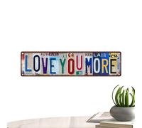 Letrero vintage con texto en inglés "Love You More", románticos vintage de metal, decoración de pared retro, para dormitorio, sala de estar, oficina, dormitorio, puerta, Halloween, Acción de