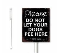 Letrero vintage con texto en inglés «Please Do Not Let Your Dogs Pee Here», con texto en inglés «No Dog Pee Law» para el césped o el jardín, 18 x 22 cm con estaca para decoración de exteriores