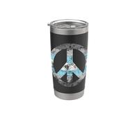 Letrero vintage de DemiBoy Peace con bandera semimasculina Vaso térmico de acero inoxidable de doble pared