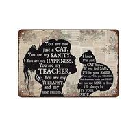 Letrero vintage de lata con diseño de gato y niña, no eres solo un gato, eres mi felicidad y mi para mamá de gato, cafetería, hogar, patio, jardín, decoración de pared, tamaño 8 x 12 pulgadas