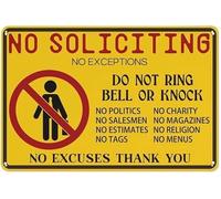 Letrero vintage de lata con texto en inglés "No Excuses,No Exceptions Do Not Ring Bell No Knock" para casa, puerta, oficina, negocios, patio, decoración, 30,5 x 40,6 cm