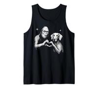 Letrero Weimaraner Bigfoot con Forma de corazón con Forma de corazón para Perros Camiseta sin Mangas