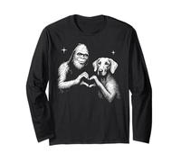 Letrero Weimaraner Bigfoot con Forma de corazón con Forma de corazón para Perros Manga Larga