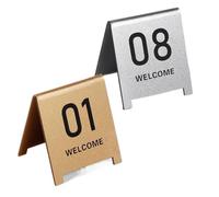 Letreros acrílicos con números de mesa, 1-10, 1-25, 1-50, 1-100, doble cara, multicolor, varios tamaños (dorado, 6 cm, 45667)(Gold 8cm,45667)