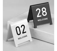 Letreros acrílicos con números de mesa, 1-10, 1-25, 1-50, 1-100, doble cara, multicolor, varios tamaños (dorado, 6 cm, 45667)(White 6cm,1 100)