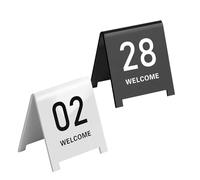 Letreros acrílicos con números de mesa for carpas, del 1 al 50, doble cara, paquete 5, multicolor, varios tamaños (dorado - 8 cm, 36-40)(White 6cm,16 20)