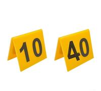 Letreros acrílicos para números de mesa, letrero de tienda de campaña con números del 1 al 40, números de mesa para bodas, fiestas, cumpleaños (amarillo 1-40)