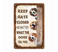 Letreros Aviso De Advertencia: Mantenga La Puerta Cerrada Sin Importar Lo Que Digan Los Beagles. Divertidos Carteles Letrero Metalicos Decorativo Placa De Pared Póster para Gimnasio 30X20Cm