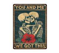 Letreros Calavera Tú Y Yo Lo Tenemos Gracioso Cartel De Placa Clásico Signo De Pared Para Garaje Taberna Pub 30X20Cm