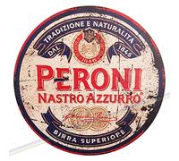 Letreros circulares de madera con diseño de Mancave, vintage, divertidos, retro, para jardín, garaje, cobertizo, cocina, bar, pub, pared, 19 cm de diámetro (PERONI)