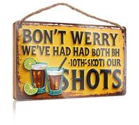 Letreros colgantes para decoración del hogar Relax, We'Ve Had Our Shots: A Fun Drinking Sign Wooded Funny Letreros de madera para decoración del hogar (20 x 30 cm)