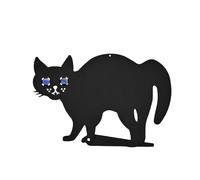 Letreros con texto en inglés «Keep Off The Grass con estaca» para jardín, BlackCat Garden Scarer, ojos reflectantes, resistentes a la intemperie, para gatos, asustador de pájaros, Wolsey ratones