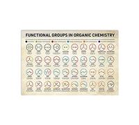 Letreros Conocimiento De Ma Química Orgánica Grupos Funcionales En Ma Química Orgánica Metrero De Estaño Retro Póster Para Biblioteca Garaje Cocina Pub S