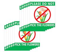 Letreros de advertencia impermeables con texto en inglés "Please Do Not Pick The Flowers", 12 unidades, 8 pulgadas