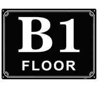 Letreros de aluminio B1 de 6 x 8 pulgadas, etiquetas de habitación duraderas y fáciles de leer para edificios y pasillos de varios pisos, ideal para apartamentos, edificios de oficinas