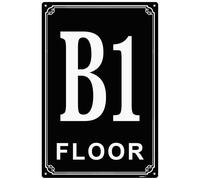 Letreros de aluminio B1 de 8 x 12 pulgadas, etiquetas de habitación duraderas y fáciles de leer para edificios y pasillos de varios pisos, ideal para apartamentos, edificios de oficinas