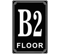 Letreros de aluminio B2 de 8 x 12 pulgadas, etiquetas de habitación duraderas y fáciles de leer para edificios y pasillos de varios pisos, ideal para apartamentos, edificios de oficinas