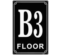 Letreros de aluminio B3 de 8 x 12 pulgadas, etiquetas de habitación duraderas y fáciles de leer para edificios y pasillos de varios pisos, ideal para apartamentos, edificios de oficinas