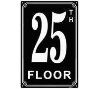 Letreros de aluminio con número 25 de 8 x 12 pulgadas, etiquetas de habitación duraderas y fáciles de leer para edificios y pasillos de varios pisos, ideales para apartamentos, edificios de oficinas