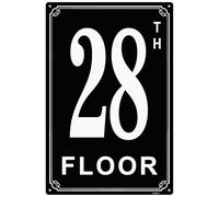 Letreros de aluminio con números de piso 28 de 8 x 12 pulgadas, etiquetas duraderas y fáciles de leer para edificios y pasillos de varios pisos, ideales para apartamentos, edificios de oficinas